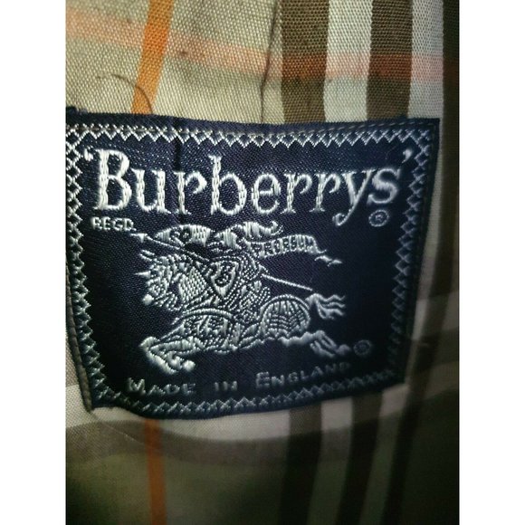Authentic Vintage Burberrys green khaki long coat Size M cotton blend Burberry - Picture 7 of 8
